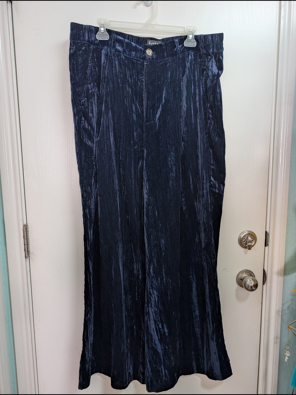 Fate - Crushed Velvet Pants in Deep Navy